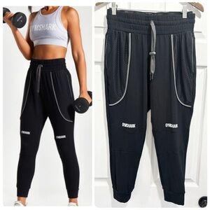 GYMSHARK Movement Mesh Joggers Track Pants Black High Waist Size Small